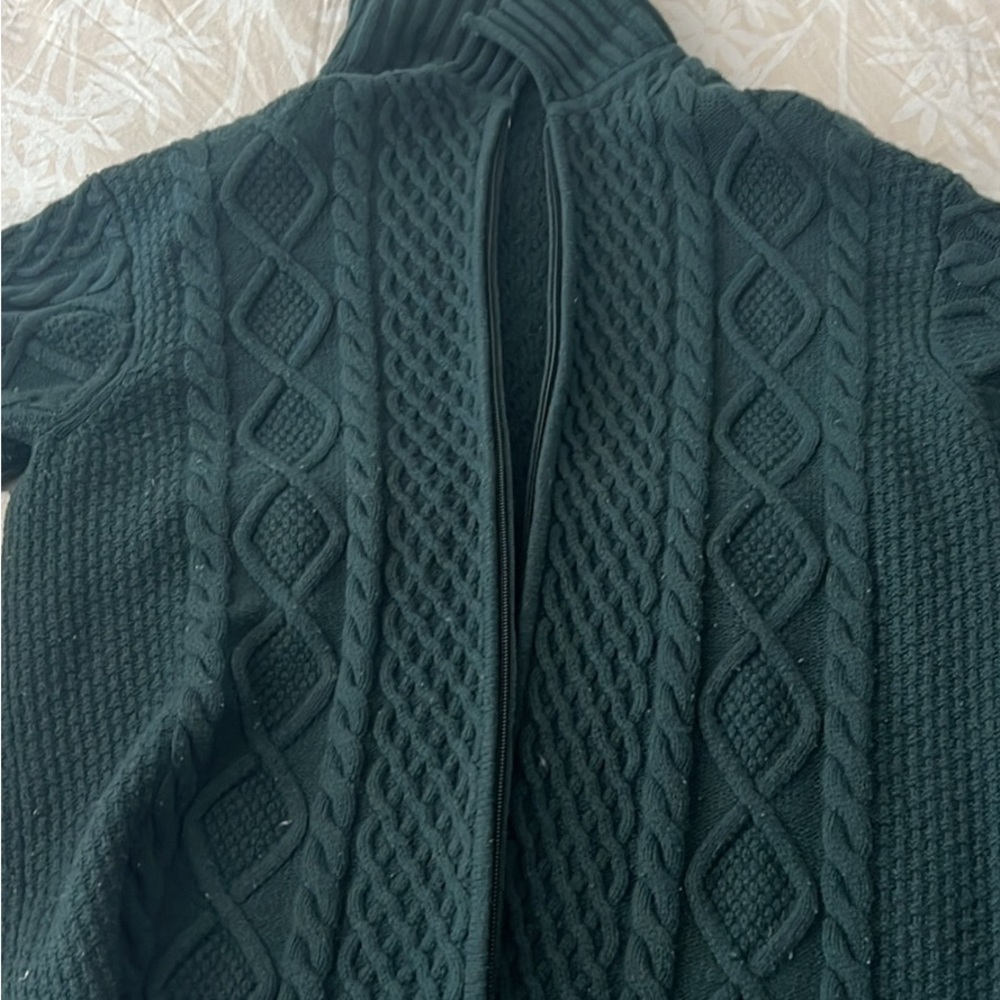 Aritzia zip up cable knit